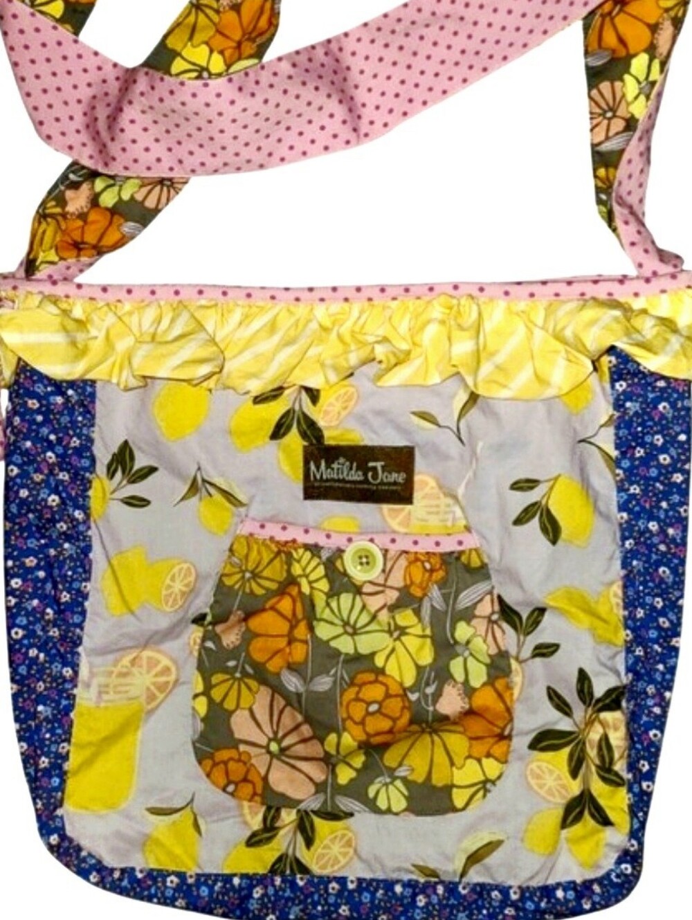 Matilda Jane 2017 "Lemon Zest Joey" Reversible Boho Hobo Bag